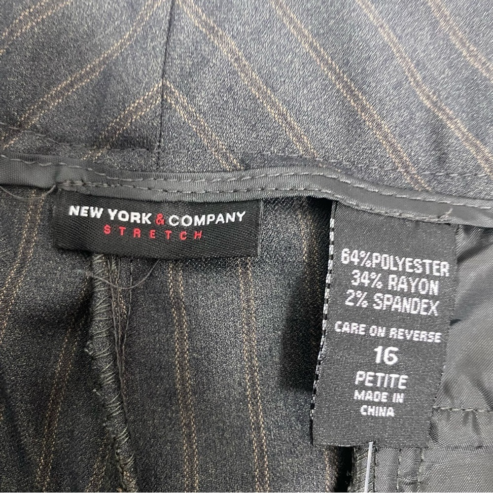 New York & Company Womens Dress Pants Size 16 Petite Flare Leg Bluish Gray - Picture 8 of 10